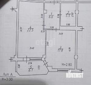 1-к квартира, вторичка, 59м2, 5/10 этаж