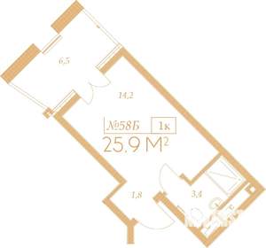1-к квартира, вторичка, 30м2, 3/9 этаж