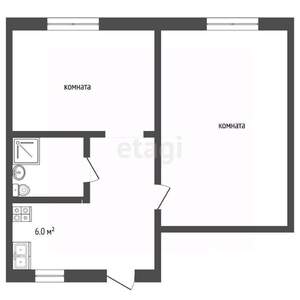 2-к квартира, вторичка, 37м2, 1/3 этаж