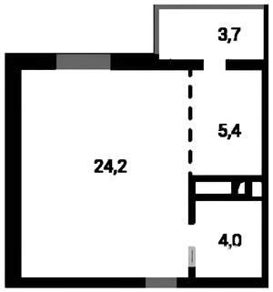 1-к квартира, вторичка, 37м2, 1/8 этаж