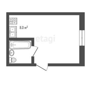 Студия квартира, вторичка, 33м2, 2/12 этаж