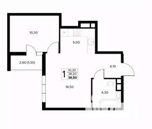 1-к квартира, вторичка, 40м2, 3/8 этаж