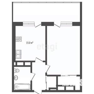 1-к квартира, вторичка, 57м2, 3/7 этаж