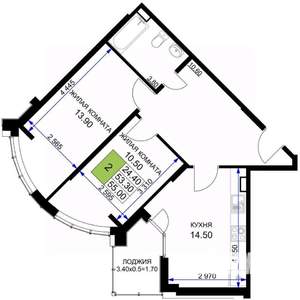 2-к квартира, вторичка, 59м2, 2/12 этаж