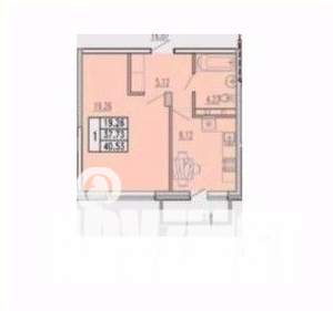 1-к квартира, вторичка, 41м2, 6/8 этаж