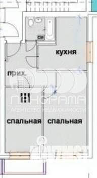 2-к квартира, вторичка, 53м2, 2/3 этаж