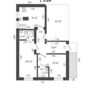 2-к квартира, вторичка, 79м2, 2/2 этаж