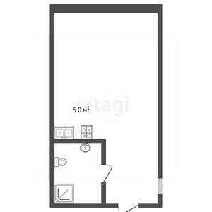 Студия квартира, вторичка, 20м2, 1/4 этаж