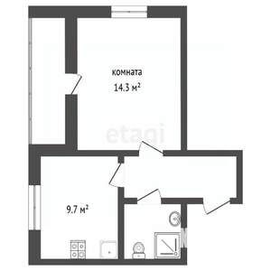 1-к квартира, вторичка, 33м2, 7/9 этаж
