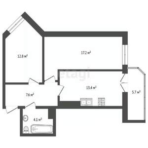 2-к квартира, вторичка, 61м2, 14/15 этаж