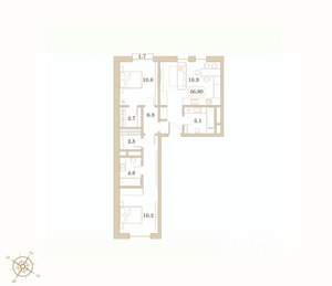 2-к квартира, вторичка, 67м2, 3/7 этаж