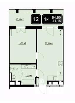 1-к квартира, вторичка, 55м2, 4/9 этаж