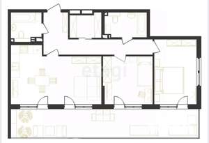 2-к квартира, вторичка, 101м2, 7/7 этаж