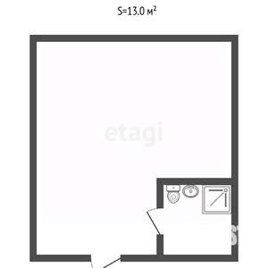 Студия квартира, вторичка, 13м2, 1/2 этаж
