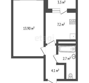 1-к квартира, вторичка, 29м2, 2/9 этаж