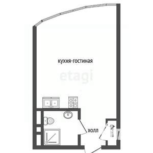 Студия квартира, вторичка, 21м2, 10/18 этаж