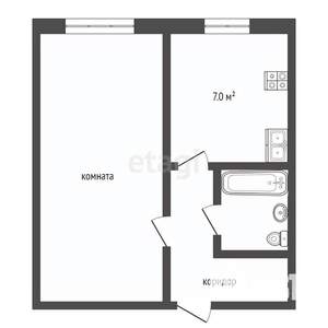 1-к квартира, вторичка, 33м2, 1/3 этаж