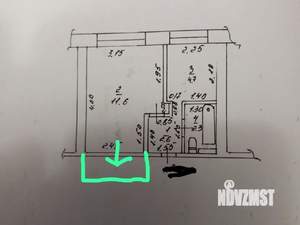 1-к квартира, вторичка, 25м2, 3/5 этаж
