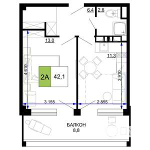 2-к квартира, вторичка, 42м2, 5/9 этаж