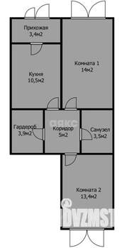 2-к квартира, вторичка, 52м2, 1/5 этаж