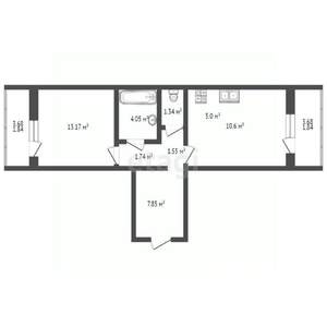 1-к квартира, вторичка, 46м2, 13/16 этаж