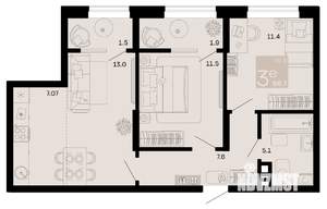 3-к квартира, вторичка, 56м2, 2/8 этаж