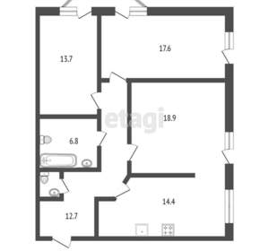 3-к квартира, вторичка, 90м2, 2/5 этаж