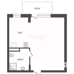 1-к квартира, вторичка, 39м2, 5/7 этаж