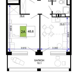 2-к квартира, вторичка, 49м2, 4/9 этаж