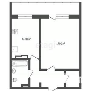 1-к квартира, вторичка, 48м2, 9/9 этаж