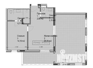 1-к квартира, вторичка, 95м2, 6/6 этаж