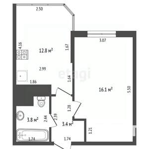 1-к квартира, вторичка, 36м2, 10/15 этаж