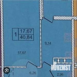 Студия квартира, вторичка, 41м2, 15/17 этаж