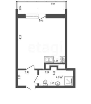 Студия квартира, вторичка, 26м2, 12/20 этаж