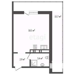 Студия квартира, вторичка, 40м2, 13/19 этаж