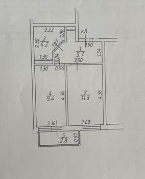 1-к квартира, вторичка, 33м2, 6/8 этаж