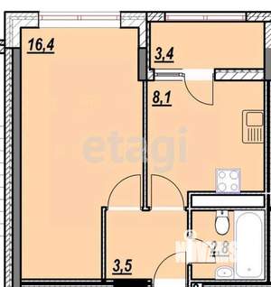 1-к квартира, вторичка, 34м2, 5/10 этаж