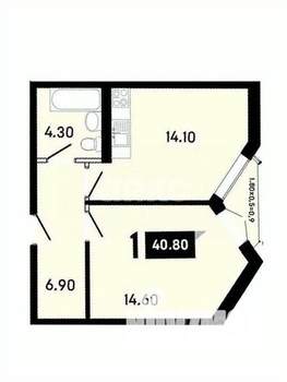 1-к квартира, вторичка, 41м2, 11/16 этаж