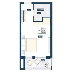 Студия квартира, вторичка, 33м2, 4/9 этаж