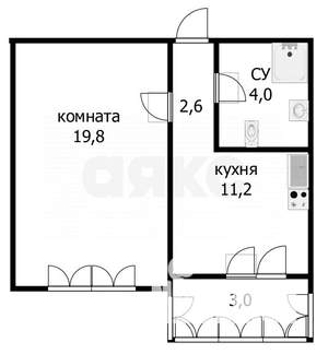 1-к квартира, вторичка, 38м2, 3/7 этаж