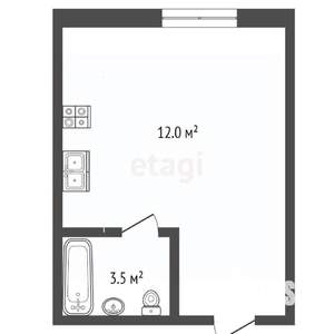 Студия квартира, вторичка, 16м2, 1/7 этаж