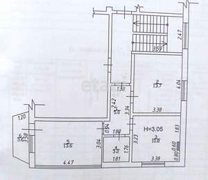 2-к квартира, вторичка, 50м2, 2/6 этаж