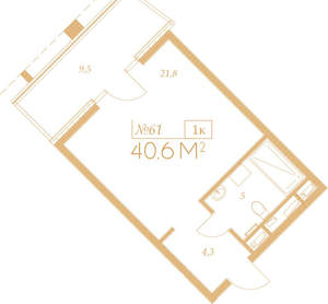 1-к квартира, вторичка, 47м2, 3/9 этаж