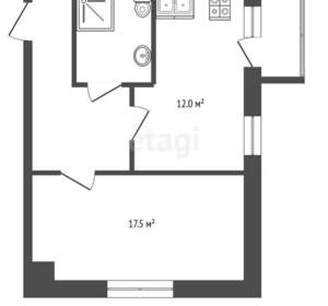 1-к квартира, вторичка, 39м2, 2/3 этаж