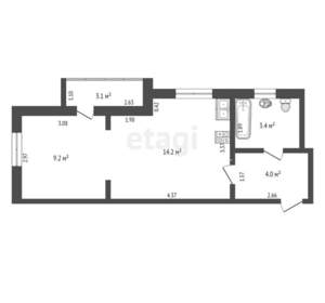 Студия квартира, вторичка, 34м2, 14/18 этаж