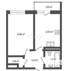 1-к квартира, вторичка, 40м2, 10/19 этаж