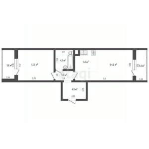 1-к квартира, вторичка, 45м2, 2/16 этаж