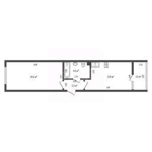 1-к квартира, вторичка, 39м2, 1/6 этаж