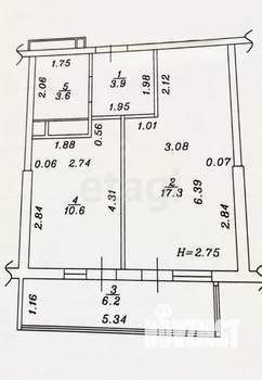 1-к квартира, вторичка, 42м2, 9/14 этаж