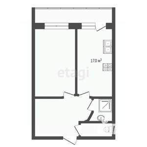 1-к квартира, вторичка, 52м2, 8/8 этаж
